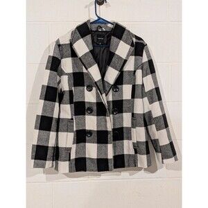 Rampage Plaid Jacket Pea Coat Women's Size Medium